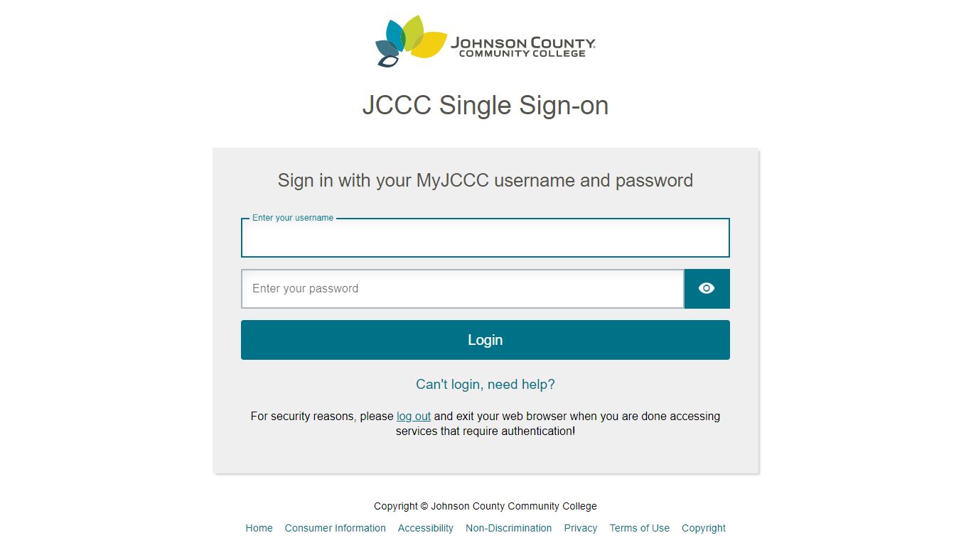JCCC - SAML 2.0 based Single Sign-On